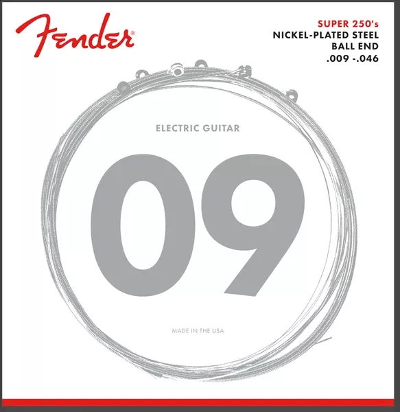 Fender Super 250 Nickel Plated Ball End Strings 250LR Gauges .009-.046
