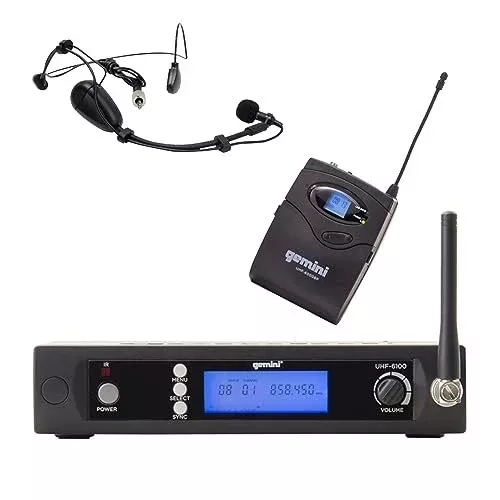 Gemini UHF-6100HL Lightweight Wireless Headset Microphone System – 240ft