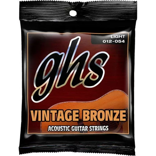 GHS Strings VN-L Vintage Bronze 85/15 Acoustic Guitar Strings – .012-.054
