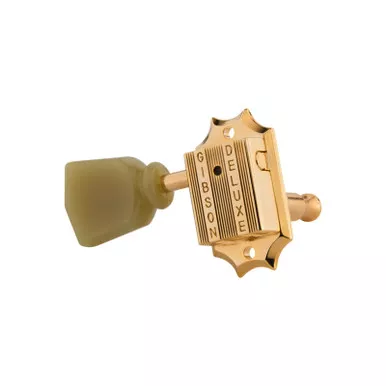 Gibson Single Deluxe Vintage Gold Green Key Treble Side Guitar Tuner
