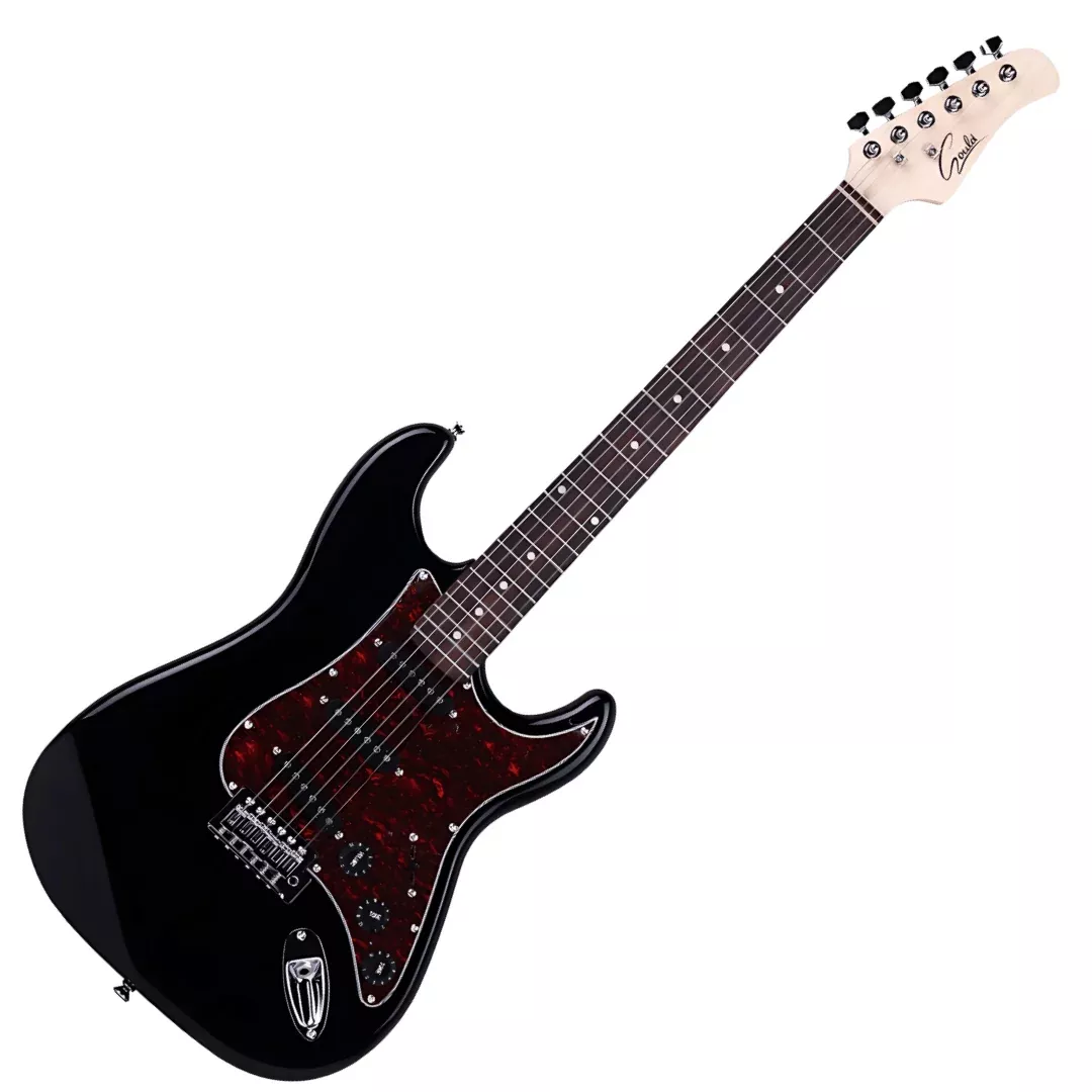 Gould ST Style Electric Guitar – Black, 3 Single-Coil Pickups, Maple Neck