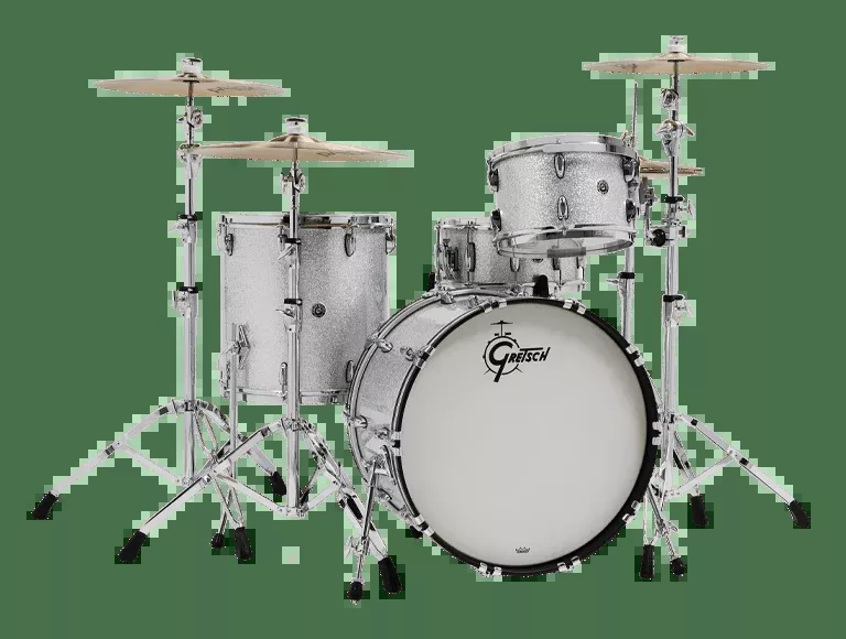 Gretsch Brooklyn USA 4-Piece Shell Set – Silver Sparkle – 10/12/16/22 Non-Drilled Bass Drum (GR808204)