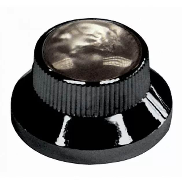 Guitar Tech Control Knobs ~ Black /Black Pearloid