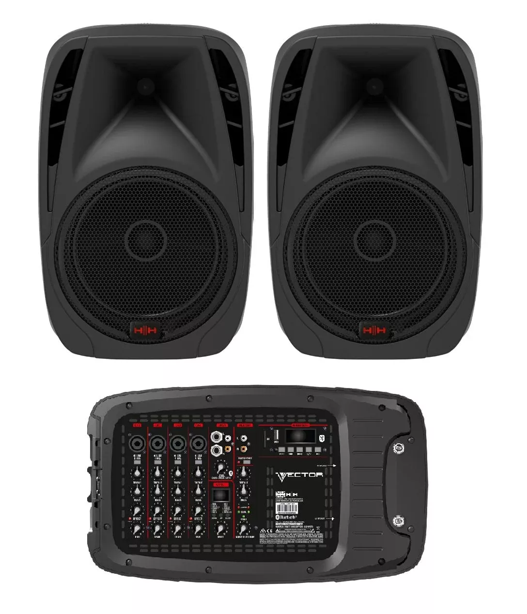 HH VRC-210 Portable PA System – 2×10″ Speakers with 6-Channel Mixer & Bluetooth (SKU: VRC-210)