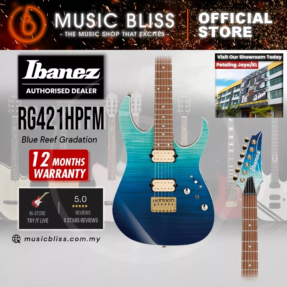 Ibanez High Performance RG421HPFM Electric Guitar – Blue Reef Gradation