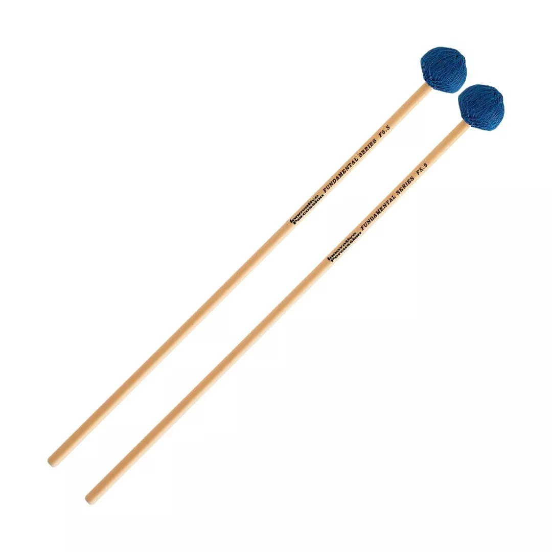 Innovative Percussion Fundamental Series F5.5 Vibraphone Mallets – Medium Cord, Rattan