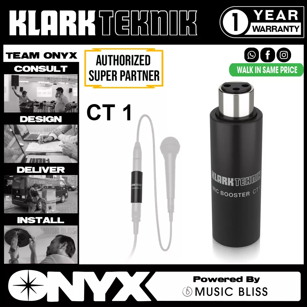 Klark Teknik MIC BOOSTER CT 1 Compact Dynamic Microphone Booster