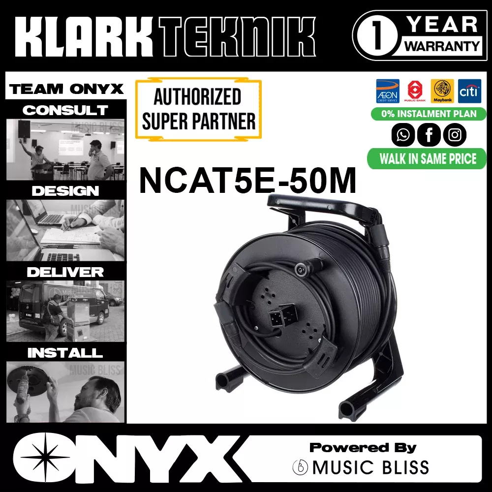 Klark Teknik NCAT5E-50M Cat 5e Cable on Reel – 50 meter