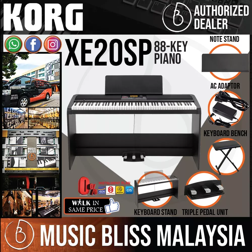 Korg XE20SP 88-Key Digital Ensemble Piano with Keyboard Bench [0% INSTALLMENT]