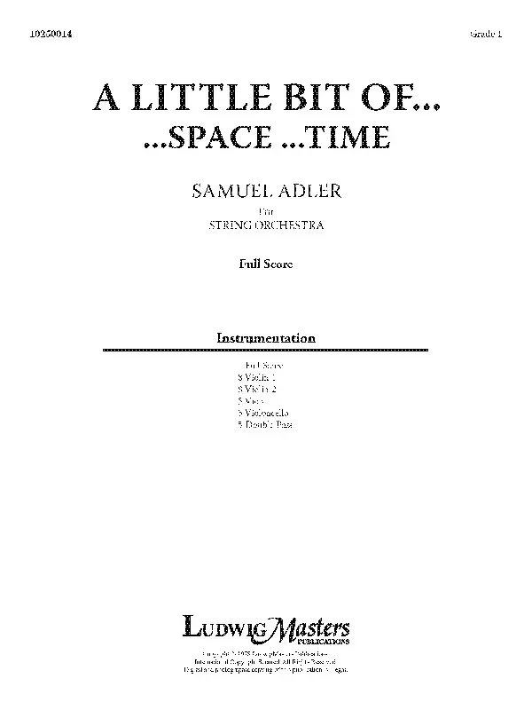 A Little Bit Of Space Time: String Orchestra, Ensemble Works Conductor Score