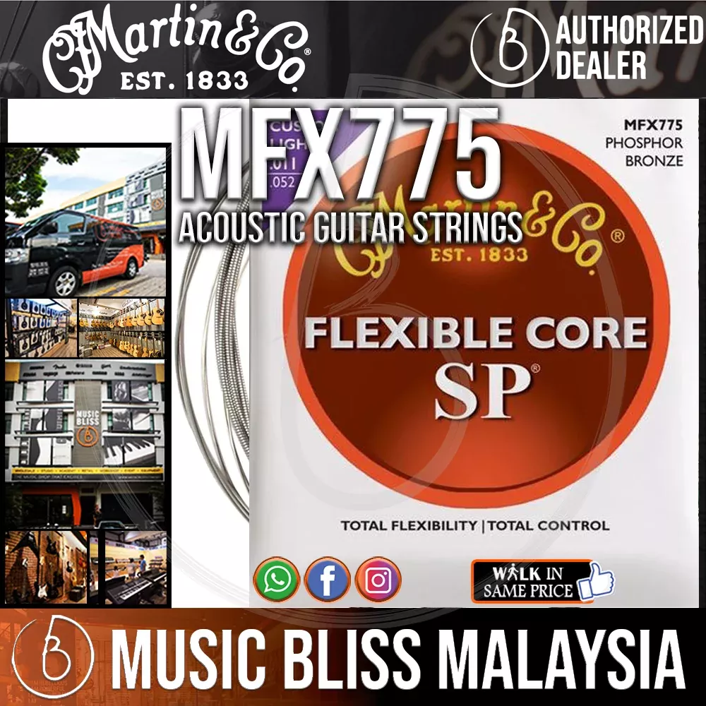 Martin MFX775 Flexible Core Phosphor Bronze Custom Light Acoustic Strings