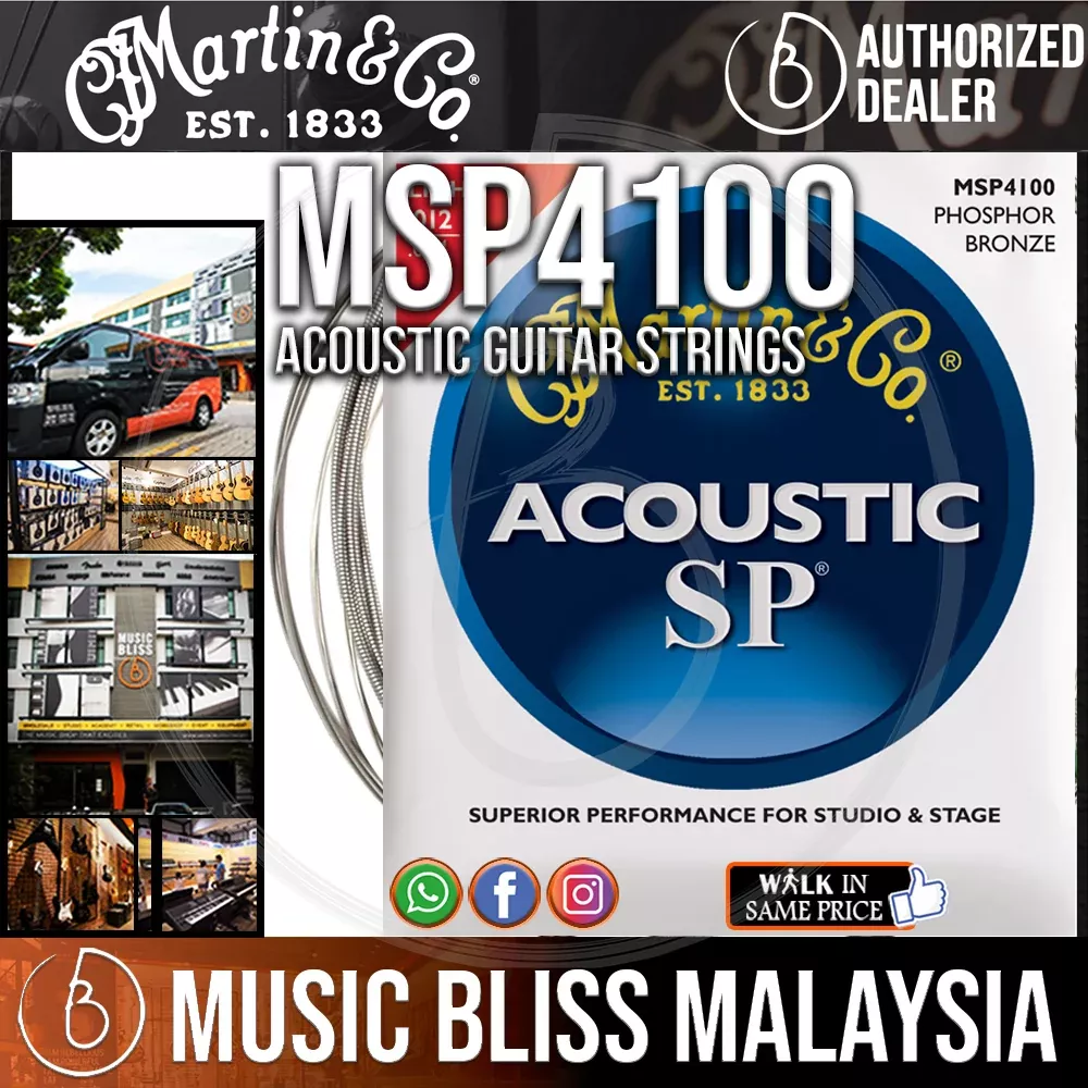 Martin MSP4100 Acoustic Guitar Strings Phosphor, Light, 92/8 012-054