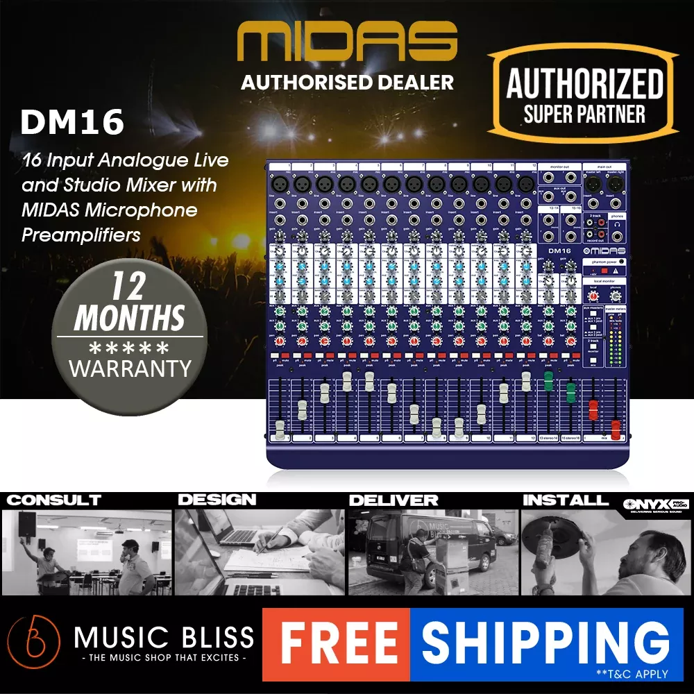 Midas DDA DM16 16-channel Mixer with Midas Microphone Preamplifiers