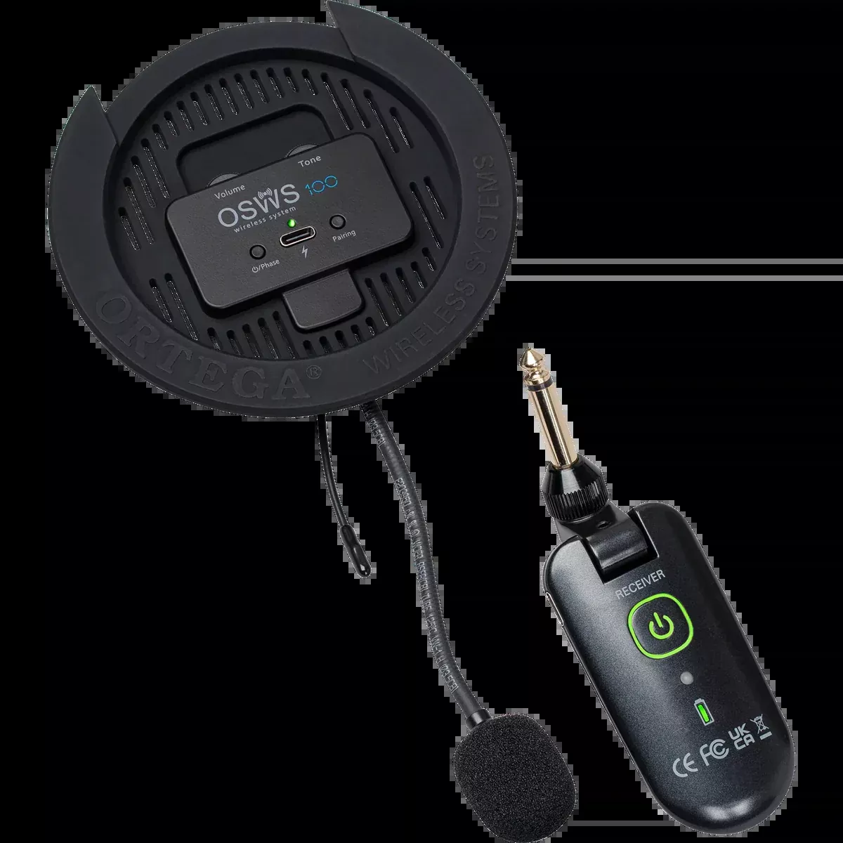 ORTEGA Soundhole Microphone UHF Wireless System