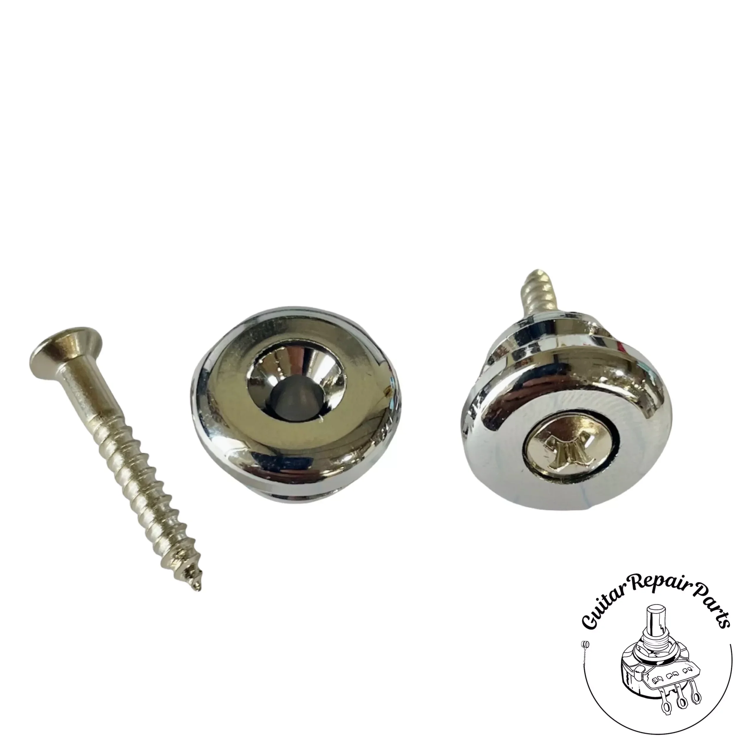 Oversized Strap Buttons and Screws (2 ea.) – Chrome