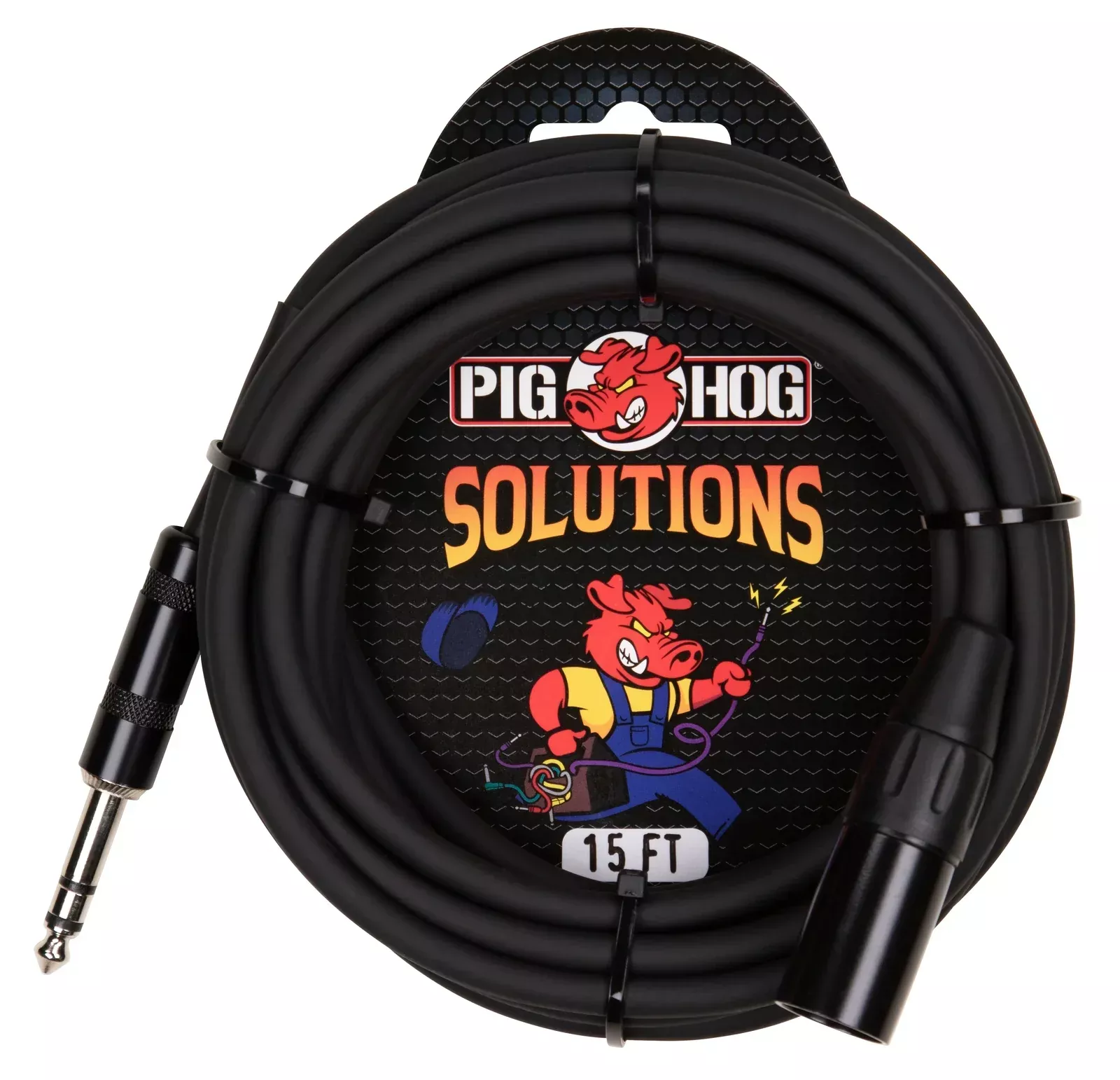 PIG HOG SOLUTIONS – 15FT TRS(M)-XLR(M) BALANCED CABLE