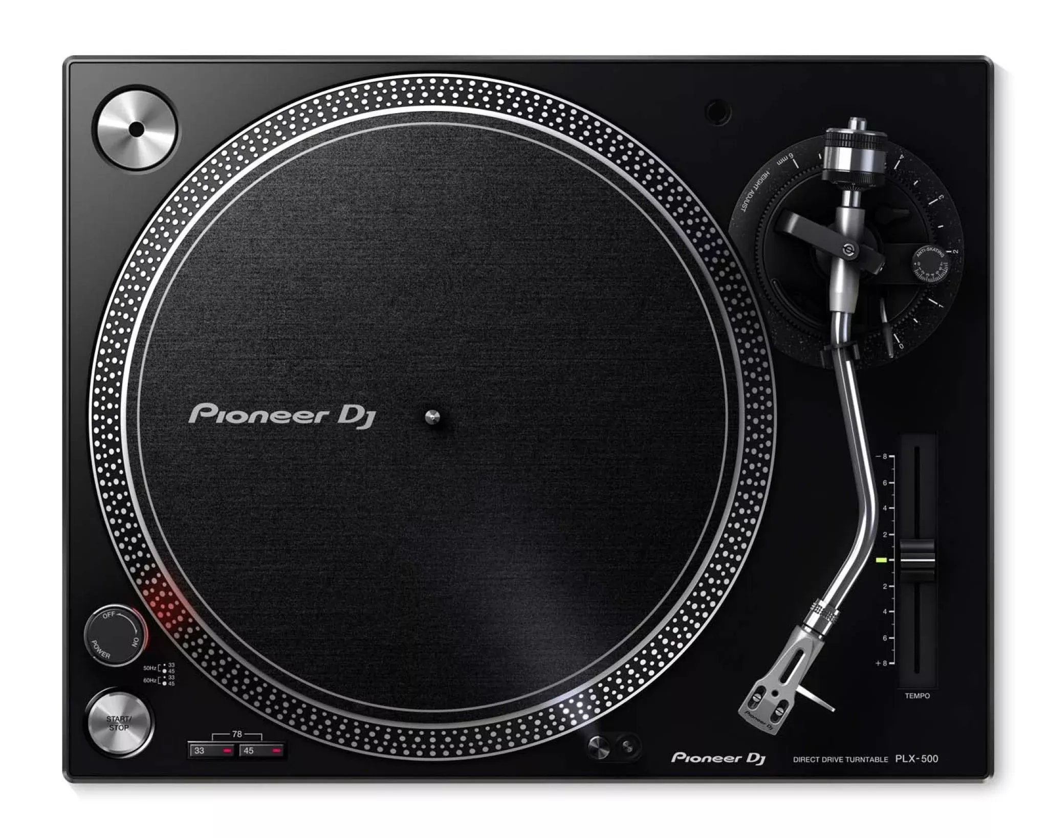 Pioneer PLX-500 BLACK PRO DJ Hi Torq S-Tonearm Direct Drive Turntable