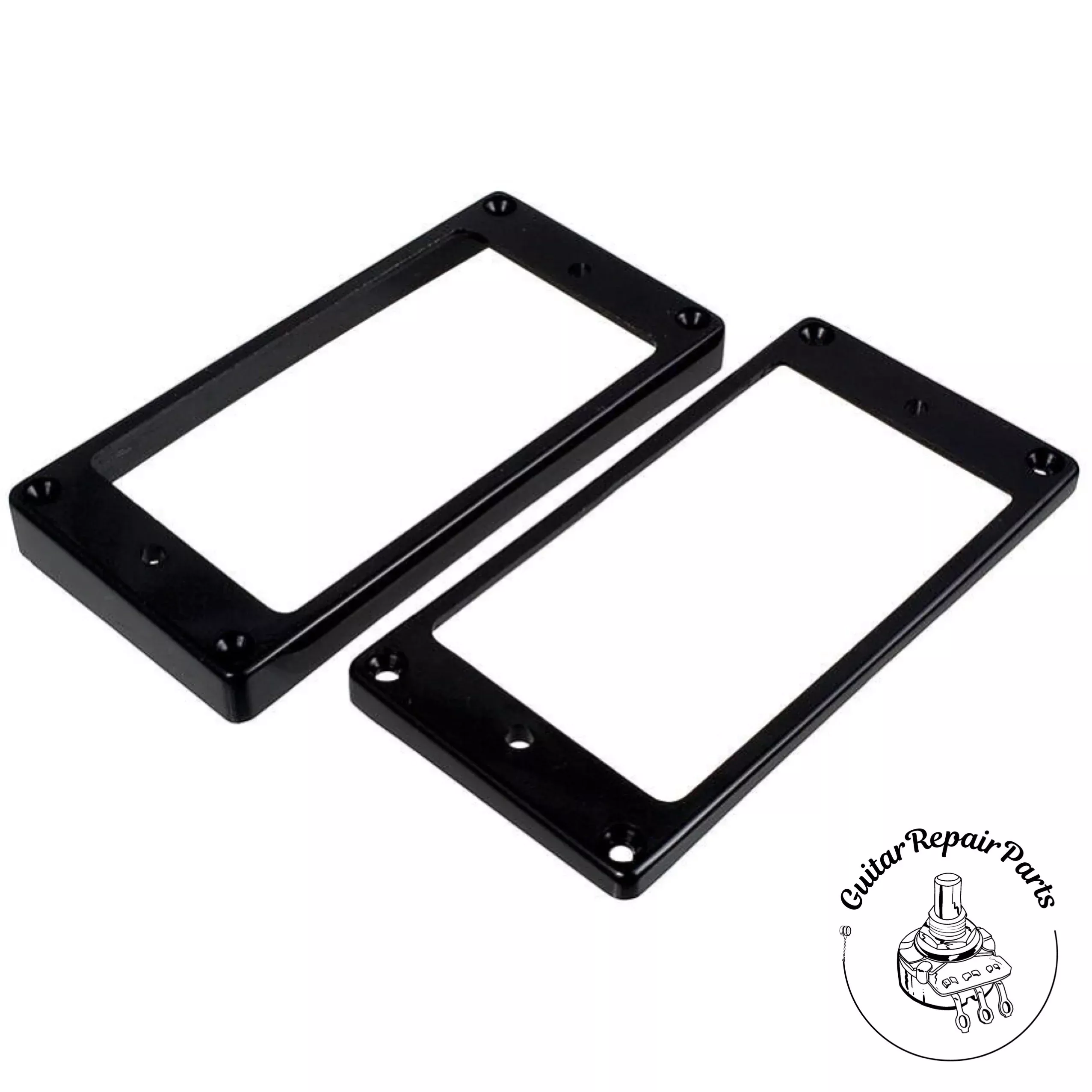 Plastic Humbucking Pickup Rings, Oversized Import Mount, Arched Bottom – Black