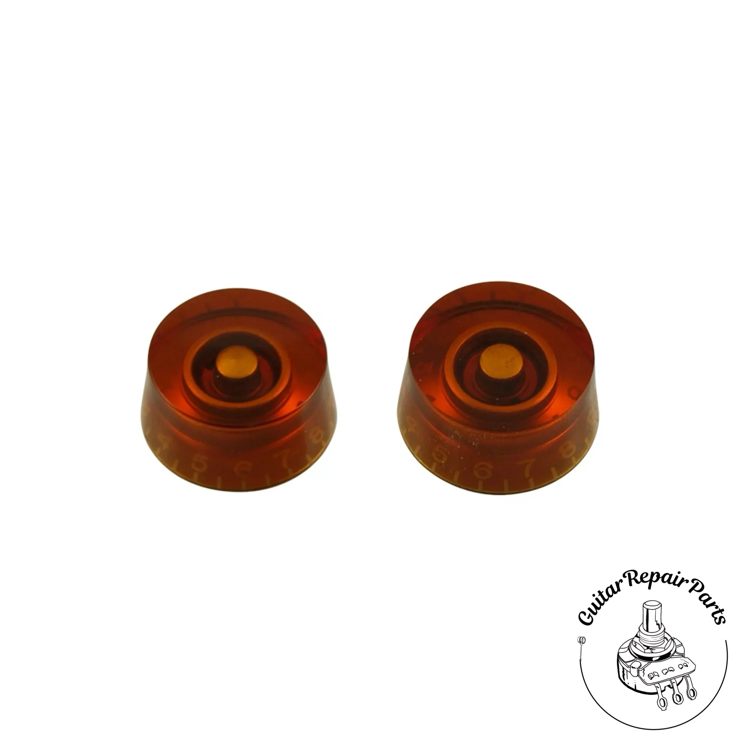 Plastic Speed Knobs, Fits Fine-Splined Split-Shafts (2 pcs) - Amber
