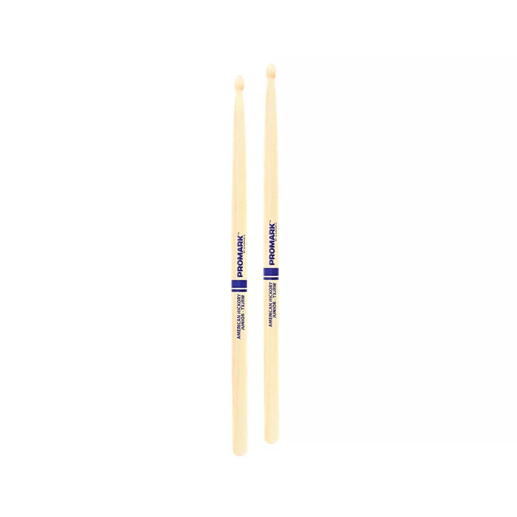 Promark TXJRW Hickory Junior Drumsticks, Wood Tip