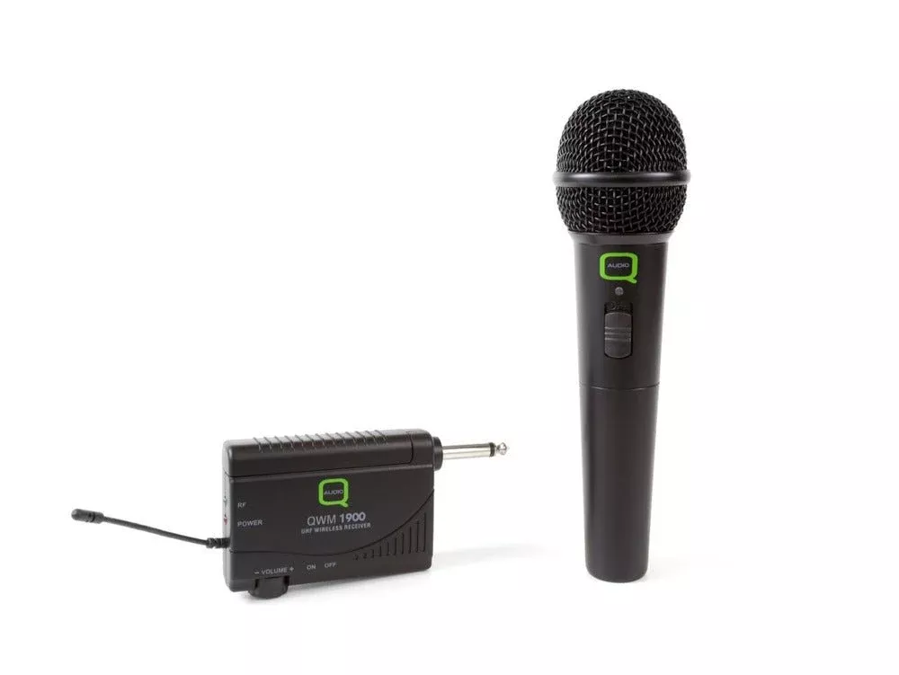 Q-Audio UHF Handheld Wireless Microphone System – 863-865 MHz Single-Channel (Model QWM 1900 HH)