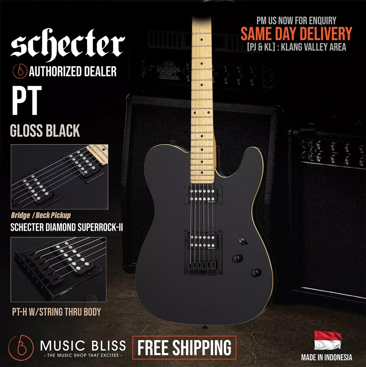 Schecter PT Electric Guitar - Gloss Black