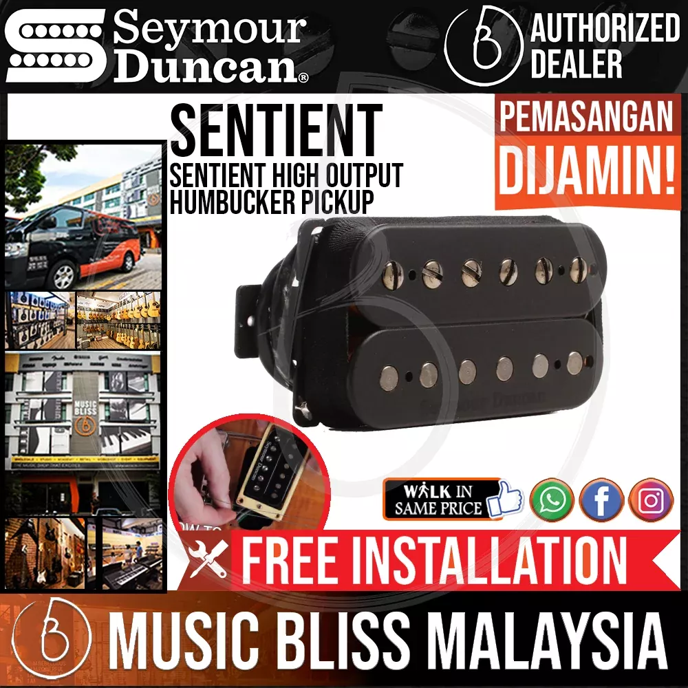 Seymour Duncan Sentient High Output Humbucker Pickup – Black Neck [Free In-Store Installation]