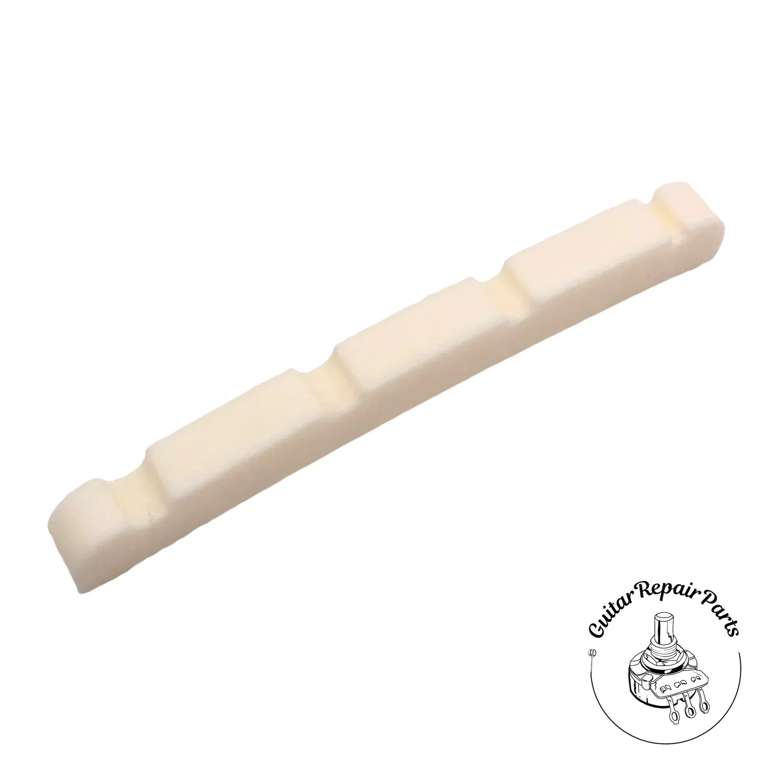 Slotted Bone Nut For Jazz Bass, 7.25″ Radius- Bleached Bone