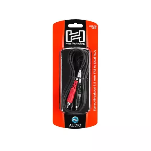 Stereo Breakout 3.5mm TRS to Dual RCA -10ft