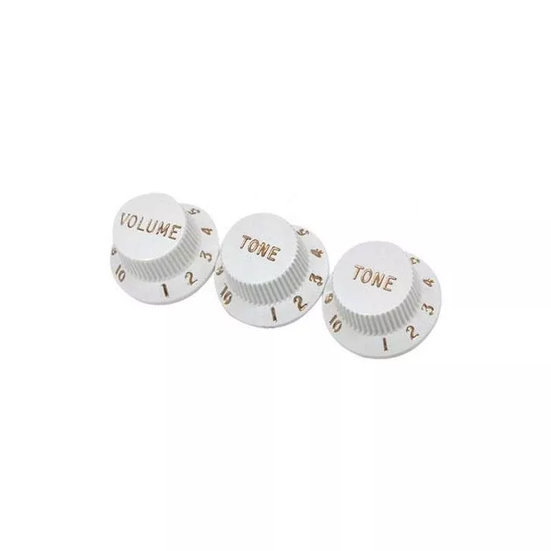 Stratocaster Knobs, White (Volume, Tone, Tone) (Set of 3)