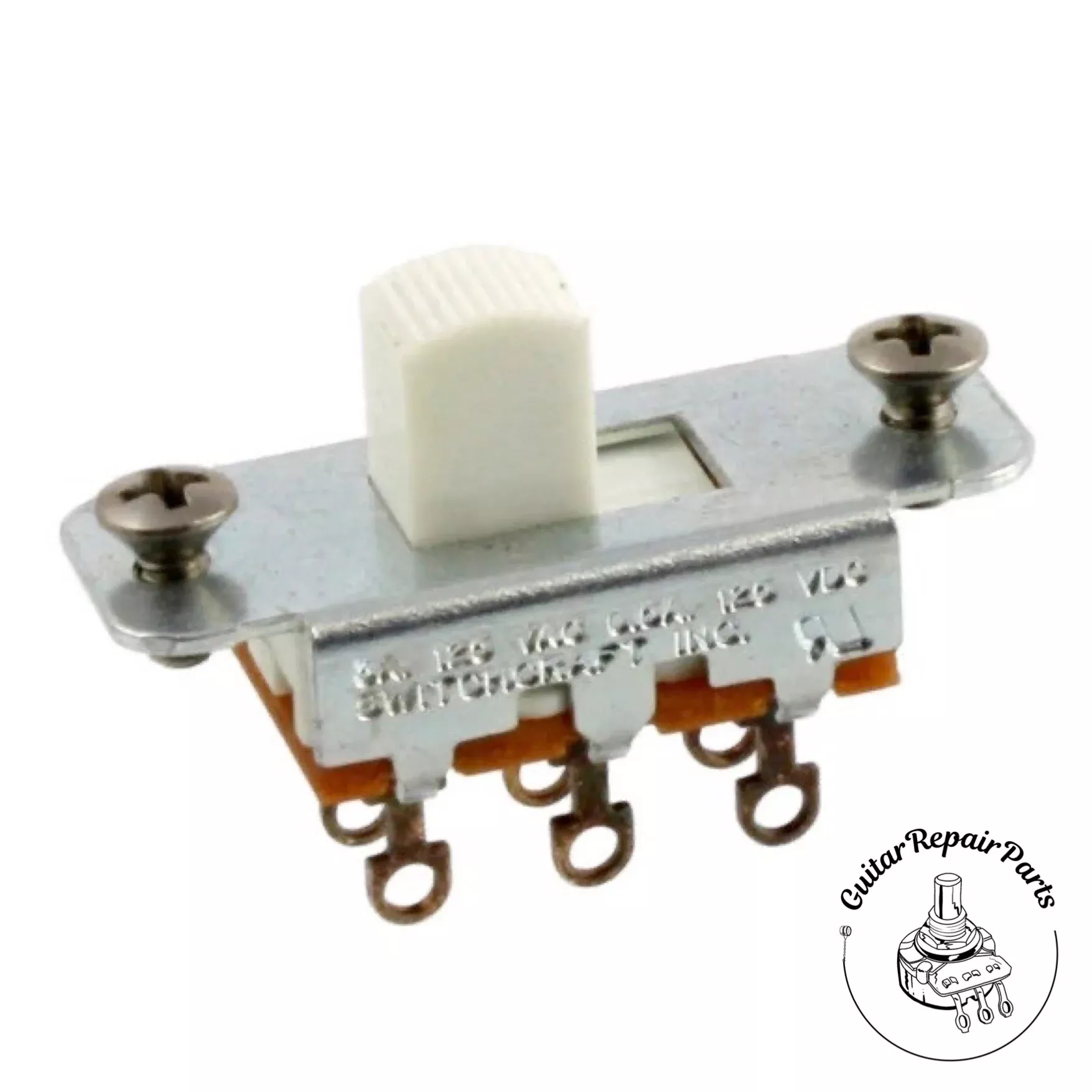 Switchcraft On-On 2-Position DPDT Slide Switch For Jazzmaster / Jaguar - White