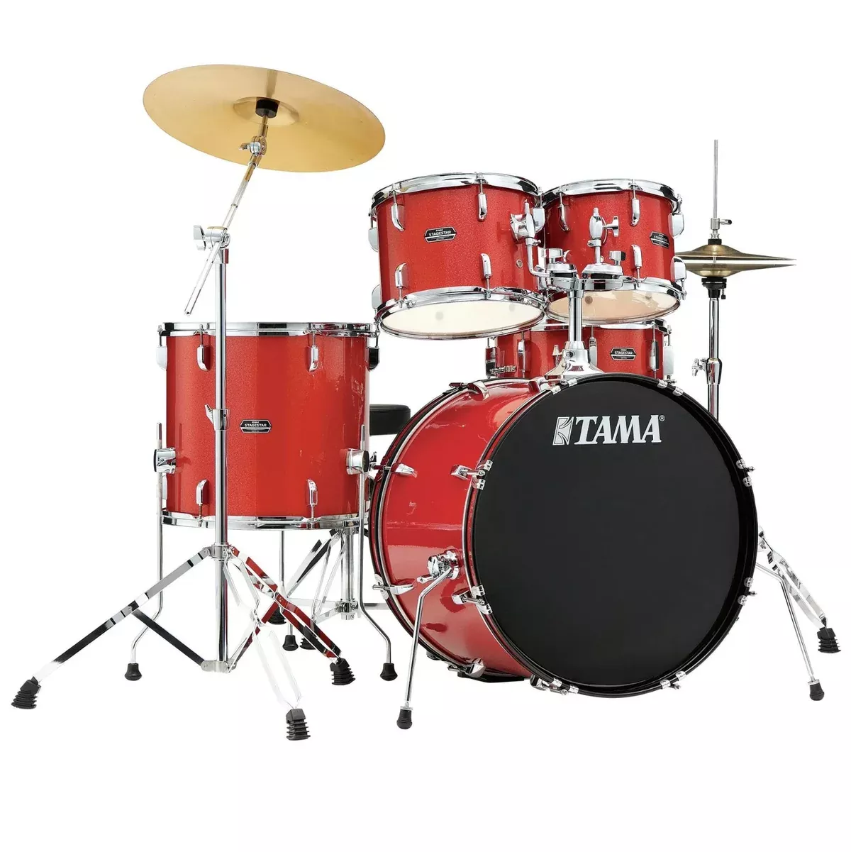 Tama Stagestar 5-piece Complete Drum Set, Candy Red Sparkle