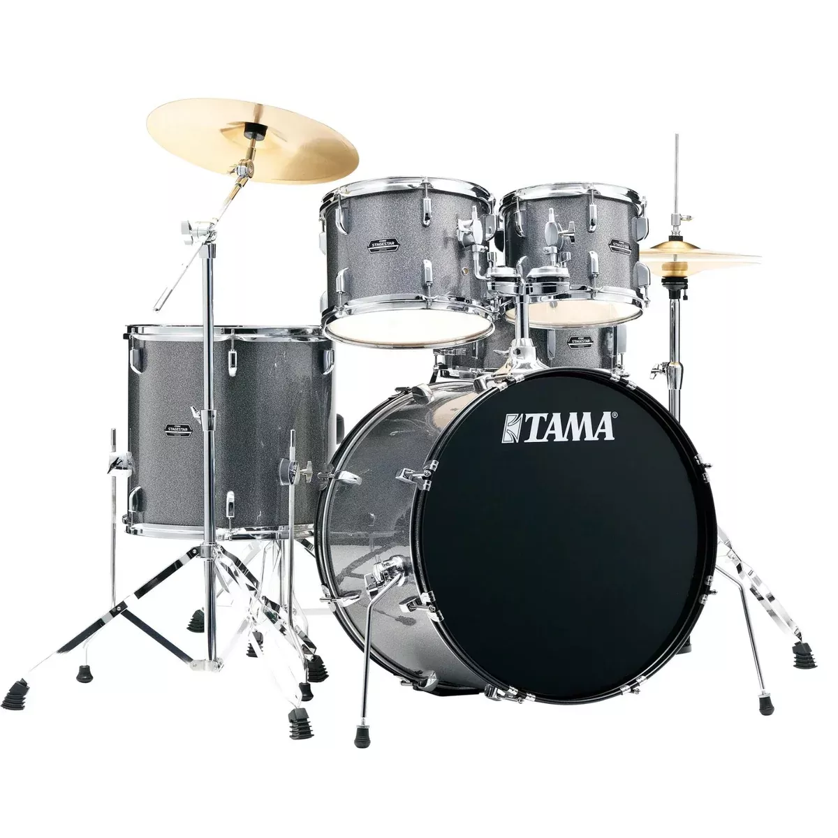 Tama Stagestar 5-piece Complete Drum Set, Cosmic Silver Sparkle