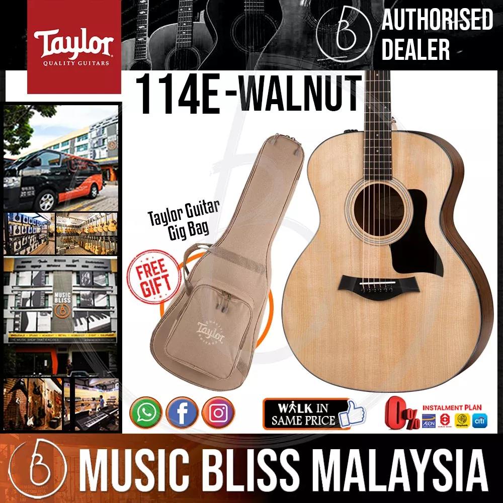 Taylor 114e – Layered Walnut Back and Sides with Bag