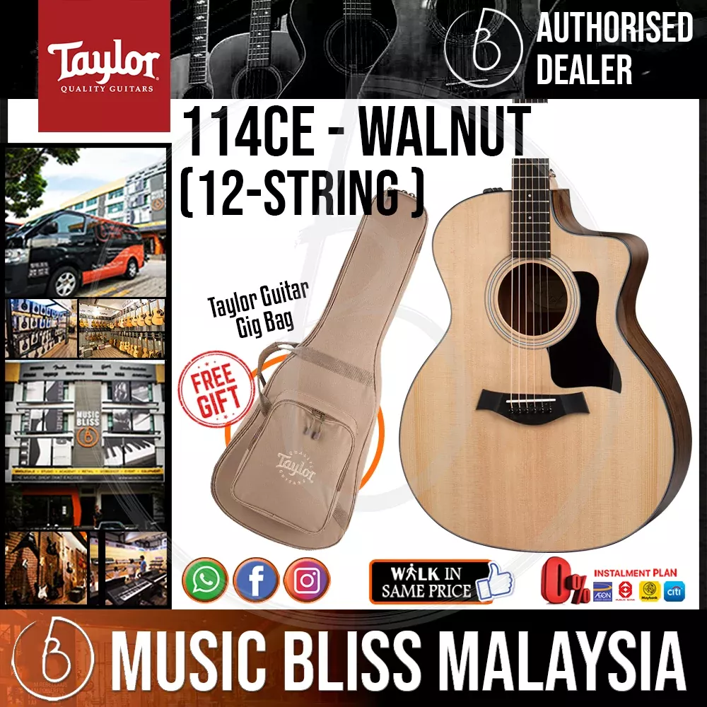 Taylor 150e 12-string - Layered Walnut Back and Sides with Bag