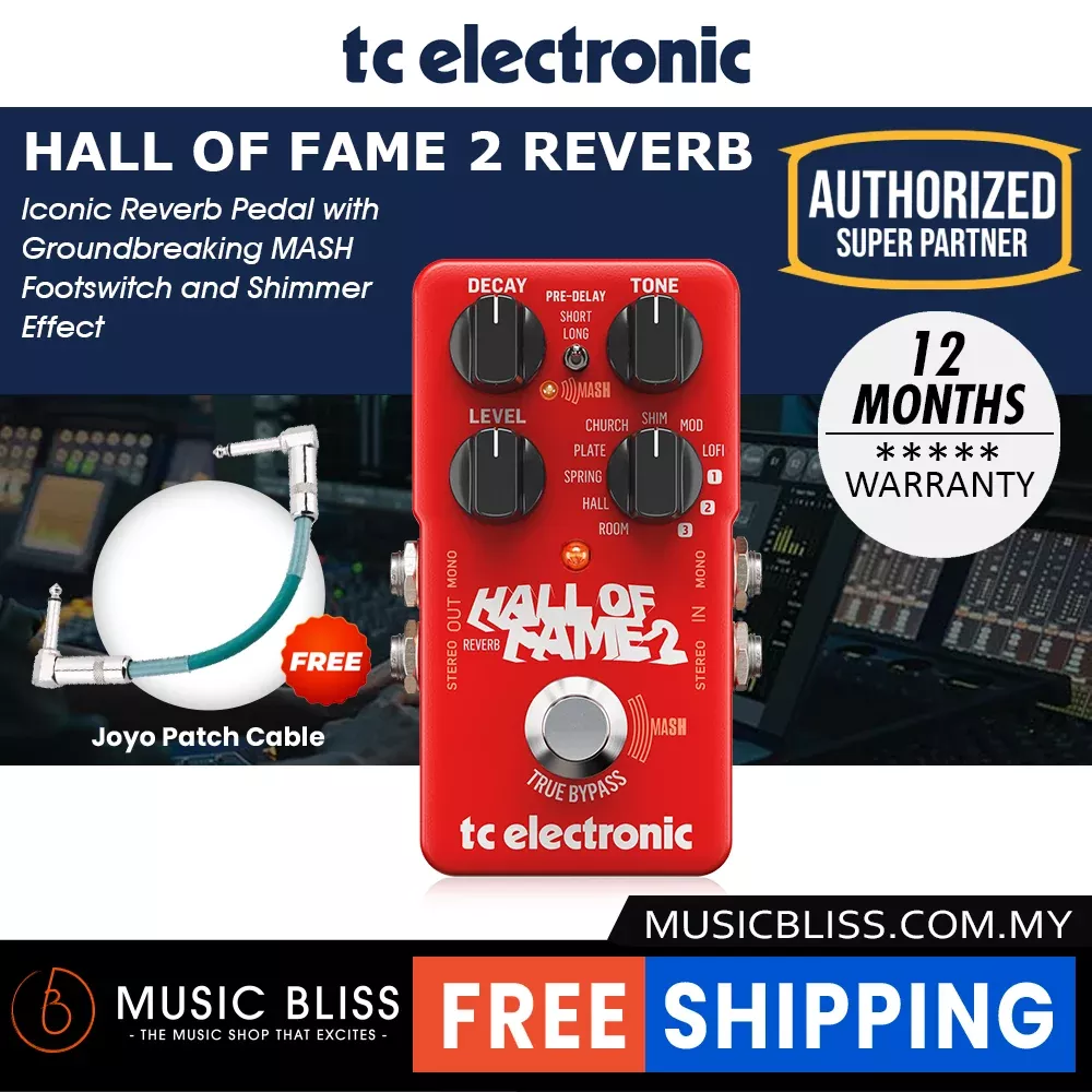 TC Electronic Hall of Fame 2 Reverb Guitar Effects Pedal