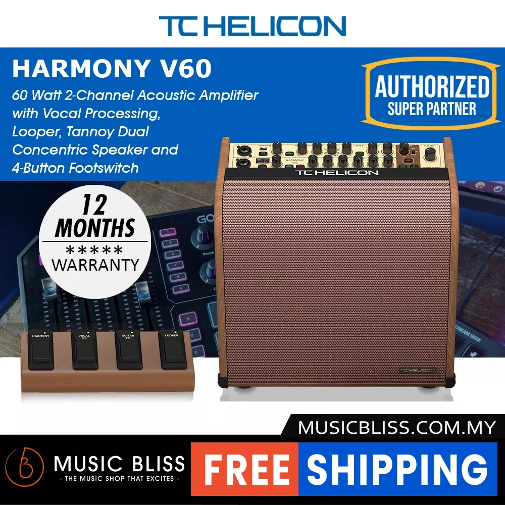 TC-Helicon Harmony V60 60-watt 2-channel Acoustic Amplifier