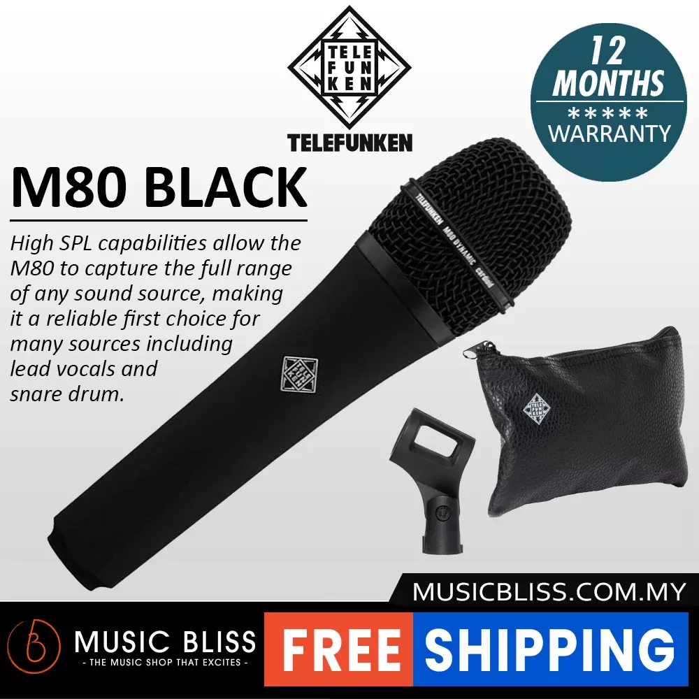 Telefunken M80 Supercardioid Dynamic Handheld Vocal Microphone – Black