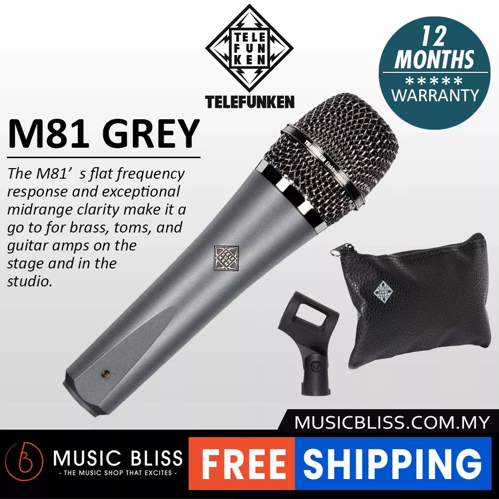 Telefunken M81 Supercardioid Dynamic Handheld Vocal Microphone – Grey
