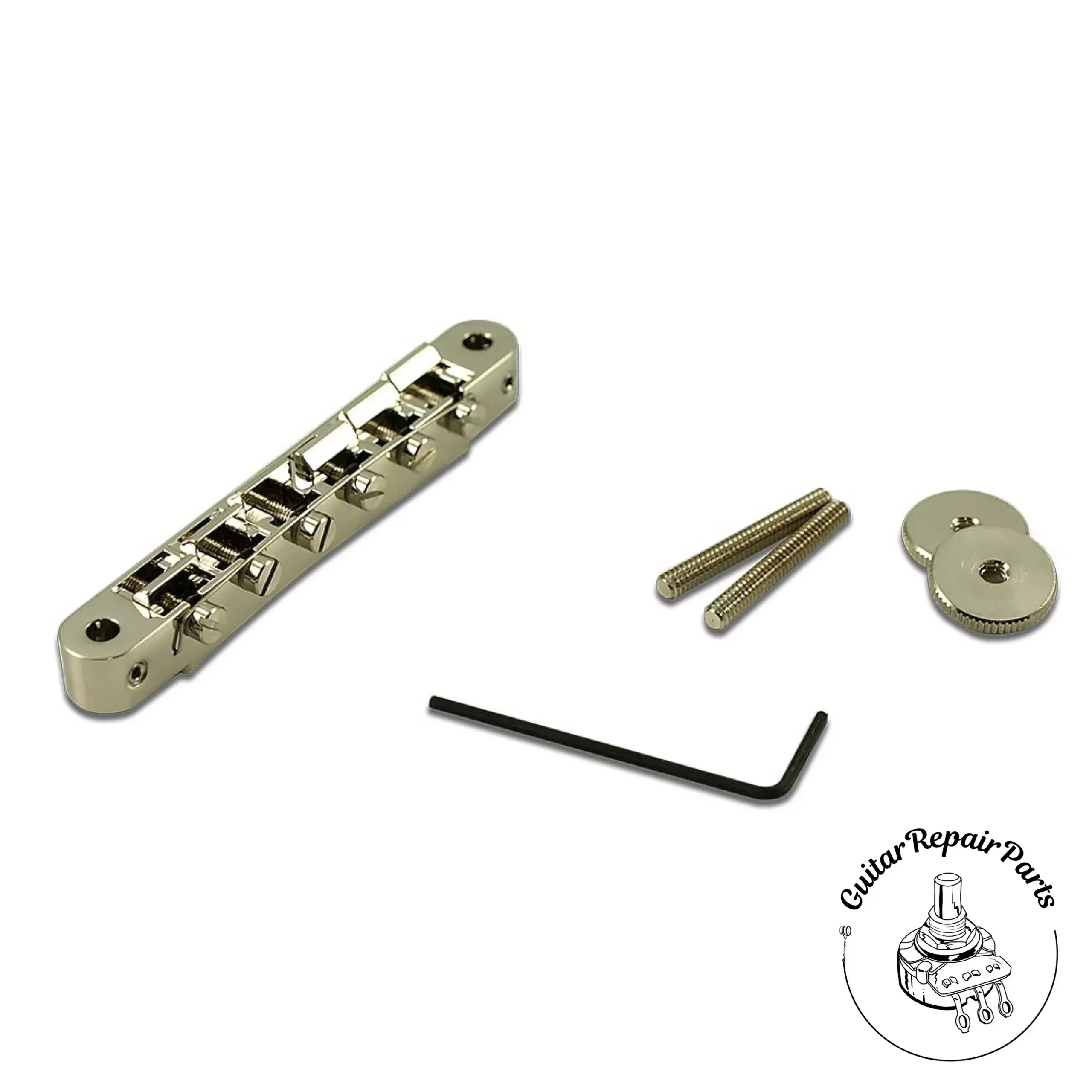 TonePros AVR2-N Locking Wired ABR-1 Tune-O-Matic Bridge - Nickel