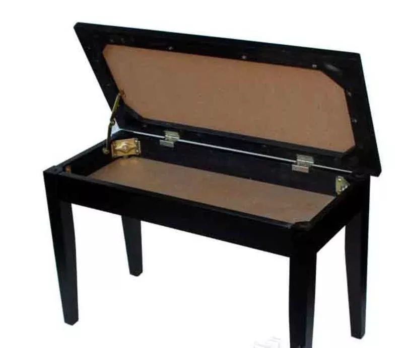 Upright Piano Bench Polished Ebony