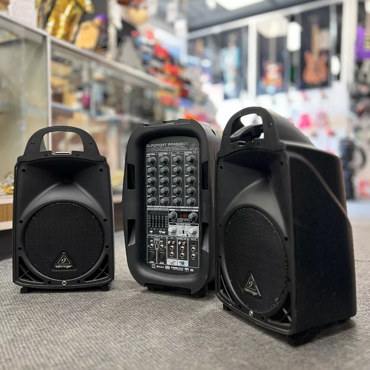 USED Behringer Europort PPA500BT PA System w/ Stands