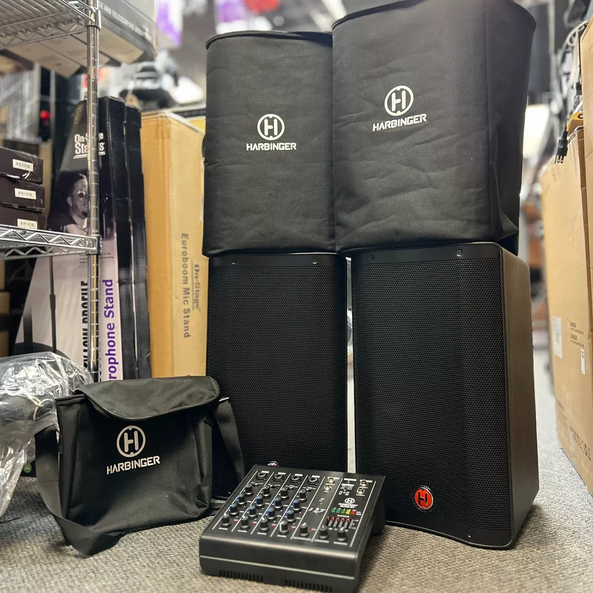USED Harbinger M200-BT Portable PA System W/ Covers