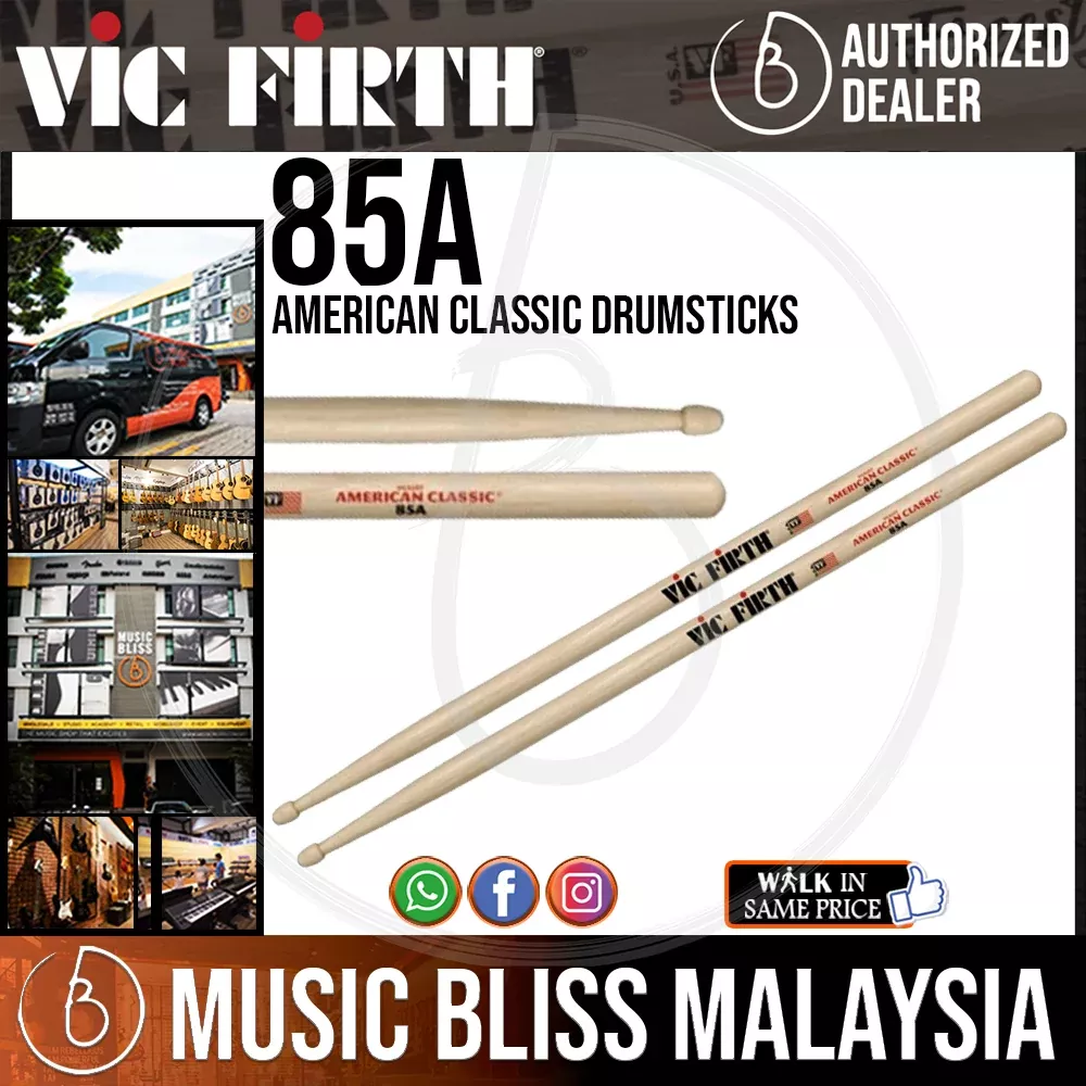 Vic Firth American Classic Drumsticks – 85A – Wood Tip