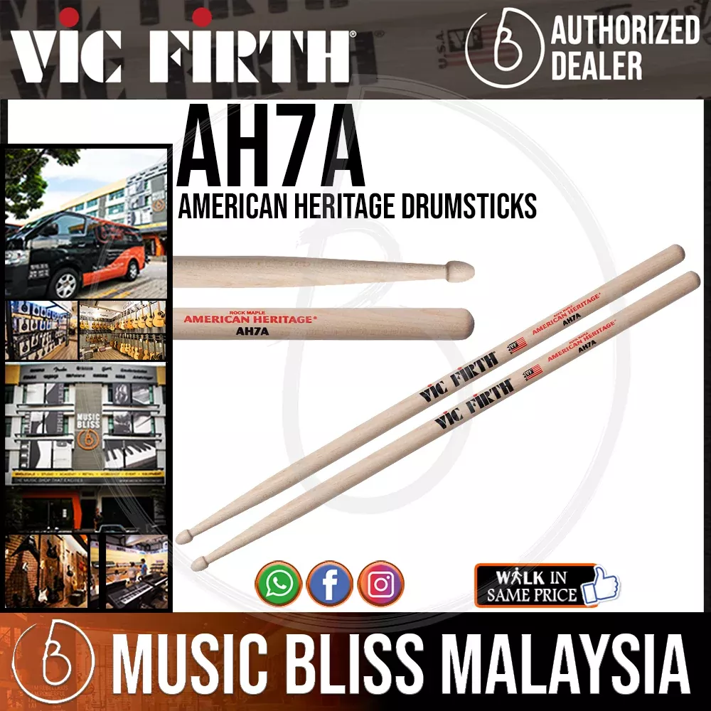 Vic Firth American Heritage Drumsticks – 7A – Maple Wood Tip