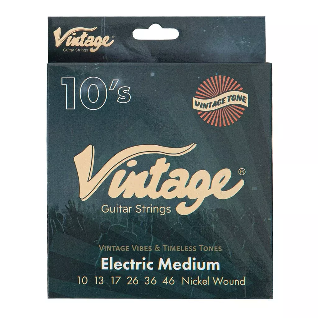 Vintage Electric Guitar String Set 10-46 – Nickel Wound Standard Light Gauge Strings (VES1046)