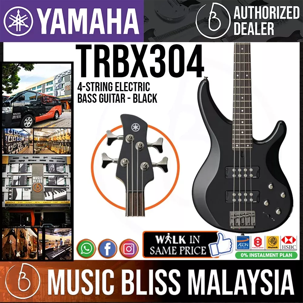 Yamaha TRBX304 4-string Electric Bass Guitar – Black