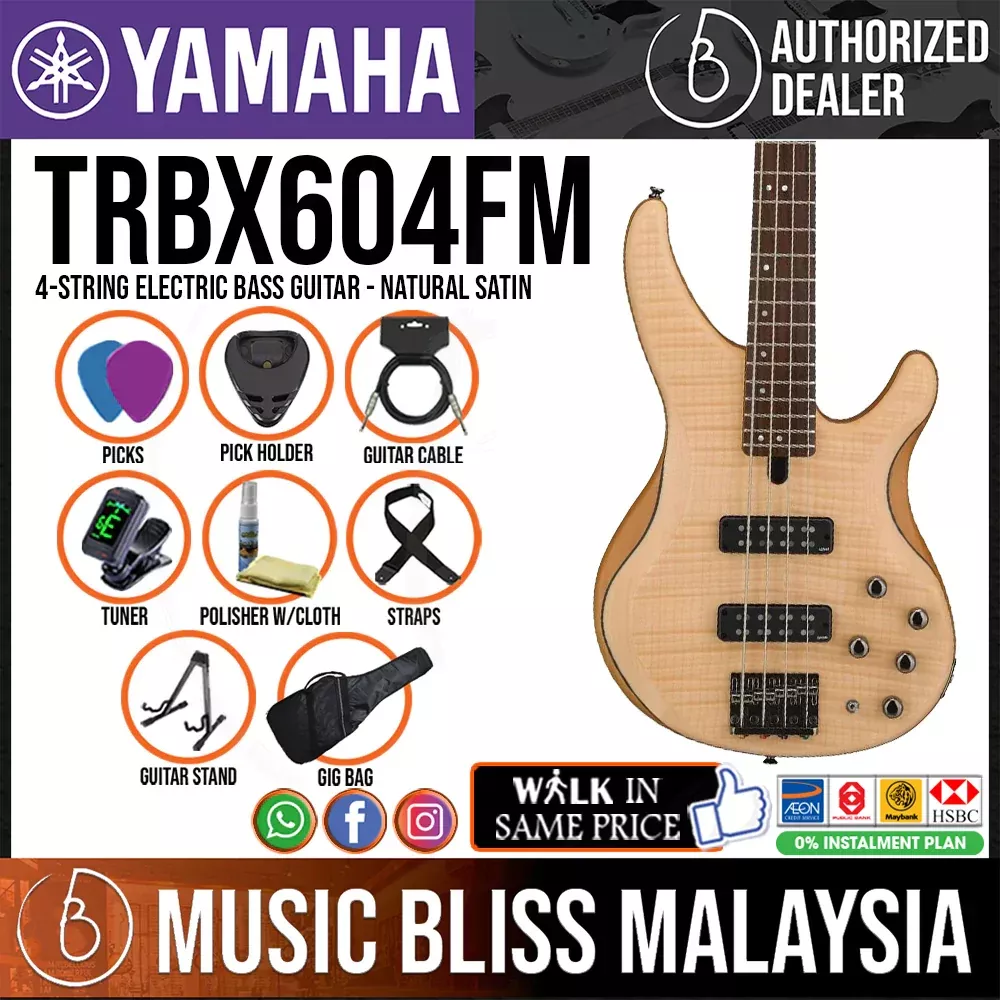 Yamaha TRBX604FM 4-string Electric Bass Guitar – Natural Satin