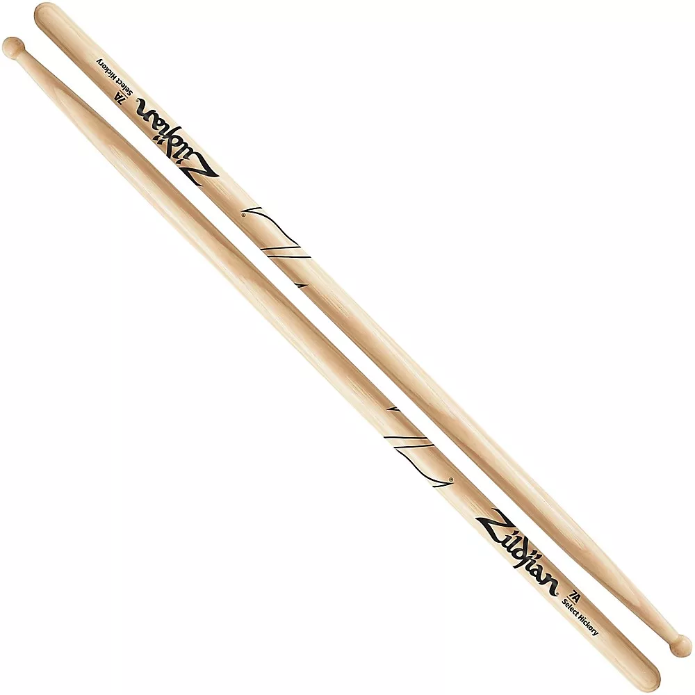 Zildjian Natural Hickory Drum Sticks – 7A Wood