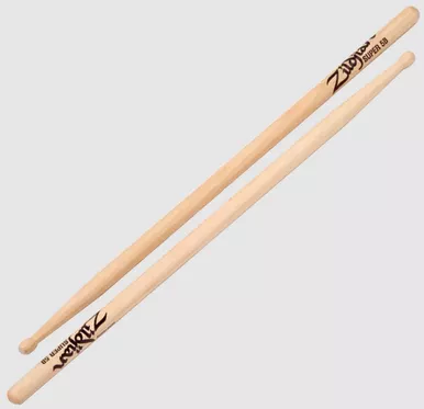 Zildjian Super 5b, Nylon Tip, Hickory Natural Drumsticks, Pair